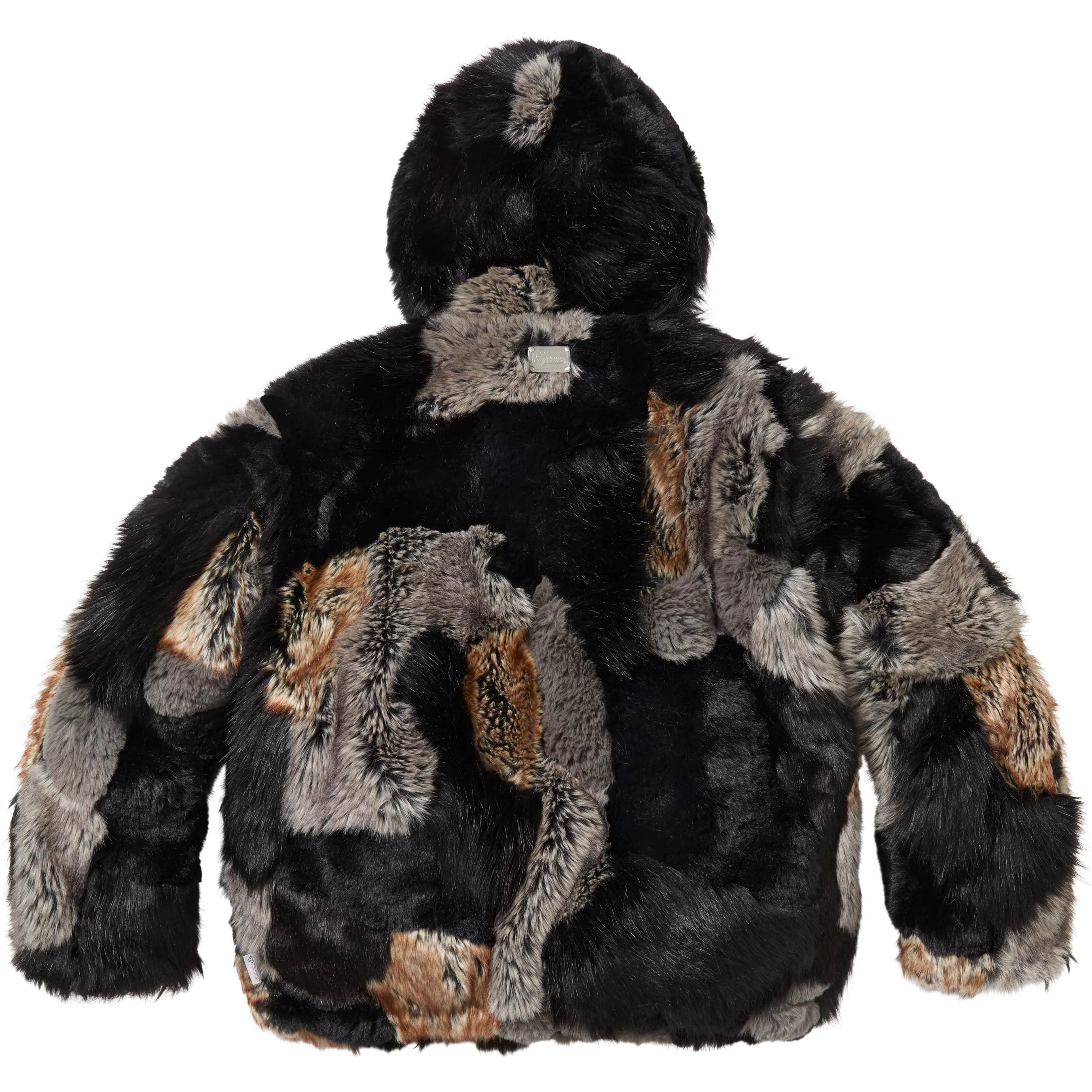 Patchwork WINDSTOPPER® Hooded Faux Fur Jacket view 7
